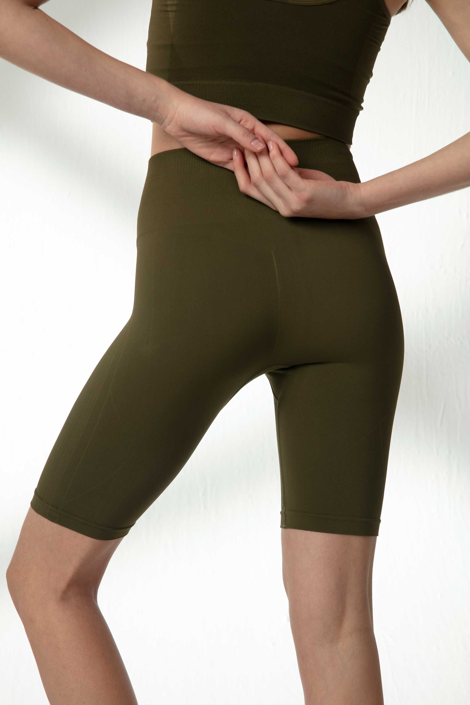 green biker shorts