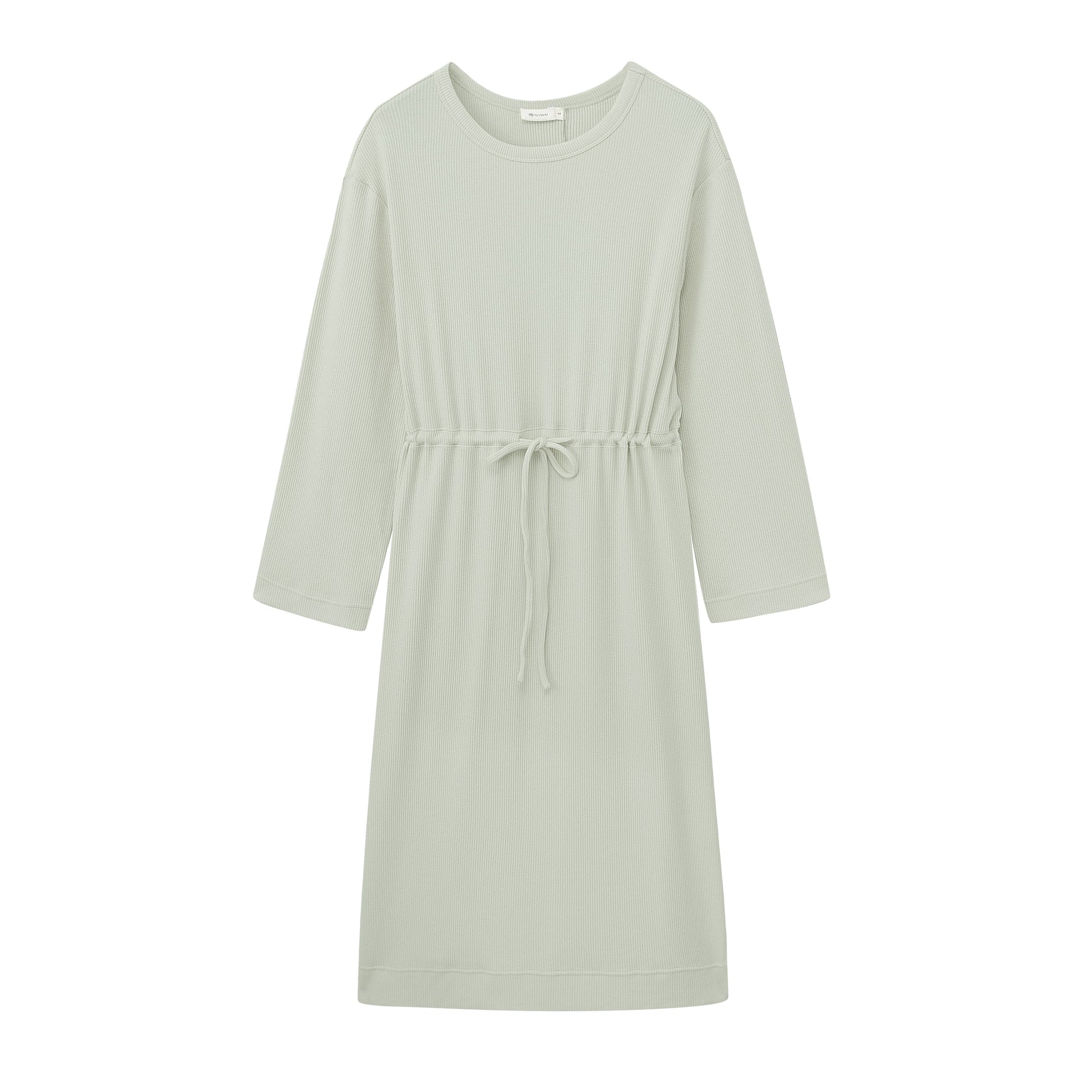 NEIWAI Women's Ribbed Drawstring Waist Dress | Beige | Size Xs | Cotton/Modal NEIWAI Women's Ribbed Drawstring Waist Dress | Beige | Size Xs | Cotton/Modal