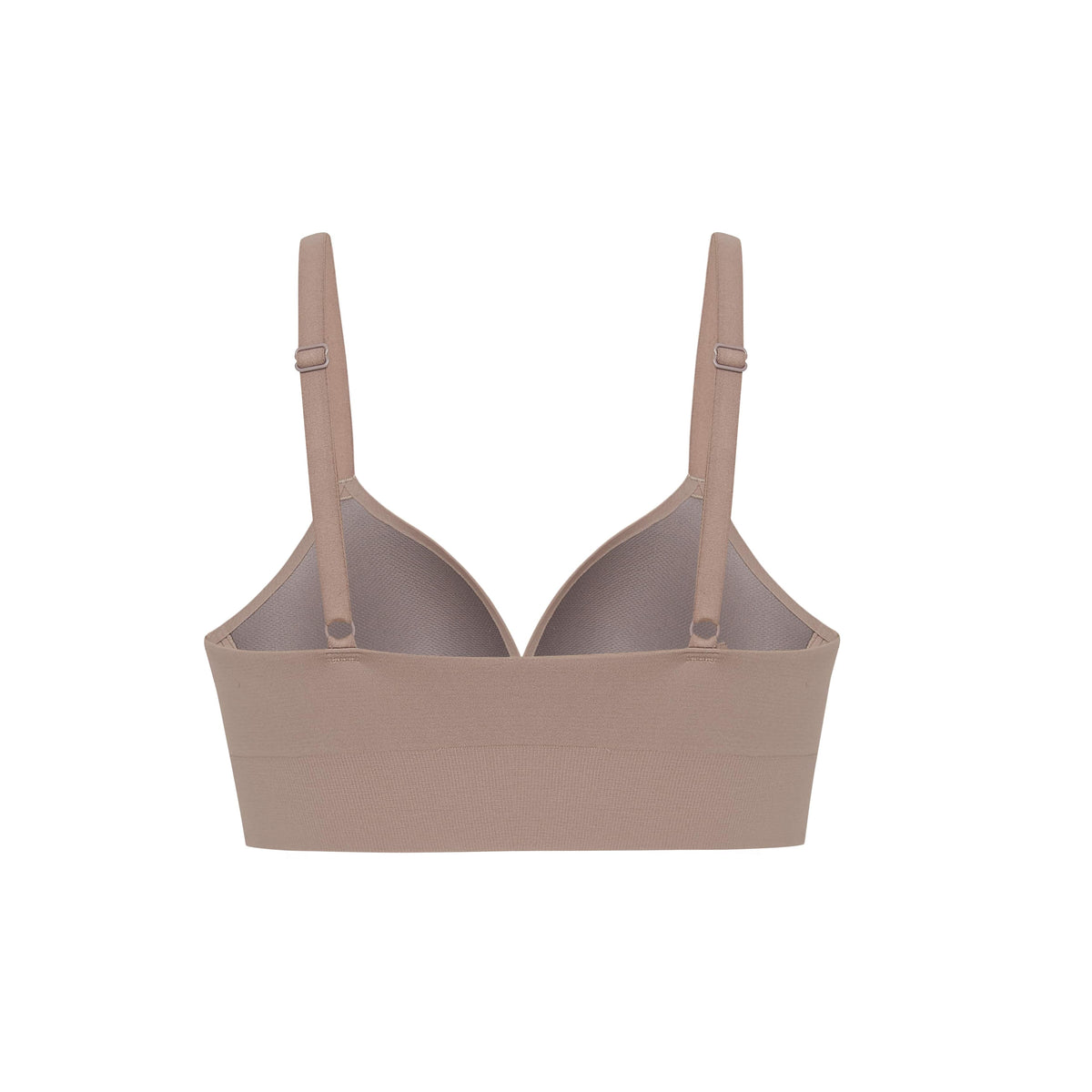 the back of a purple bra
