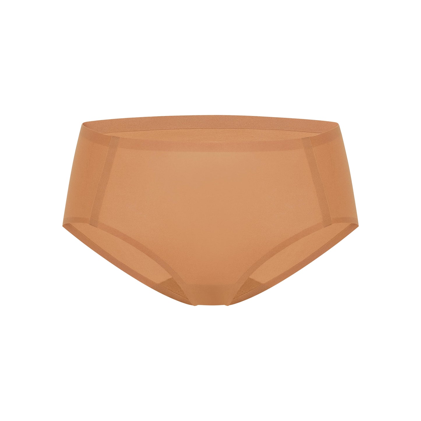 flay lay image of tanned orange brief