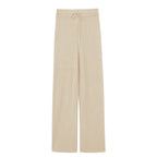 ivory flare knitted pants flat lay