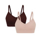 two bras, one in brown and one in beige