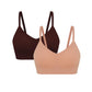 two bras, one in brown and one in tan
