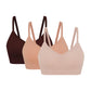 three bras in brown tan and beige