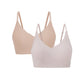 Flat lay image of two bras