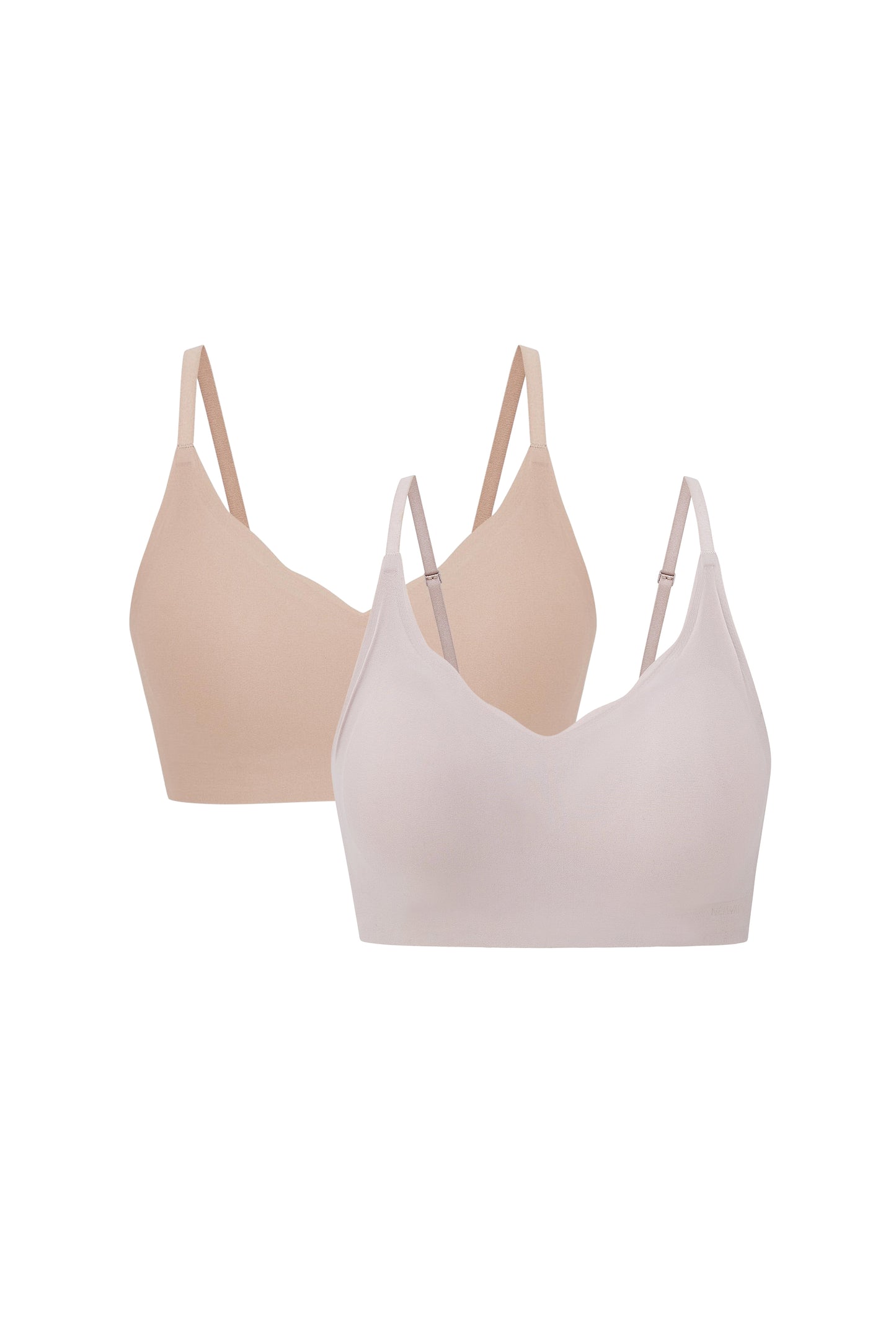 Flat lay image of two bras