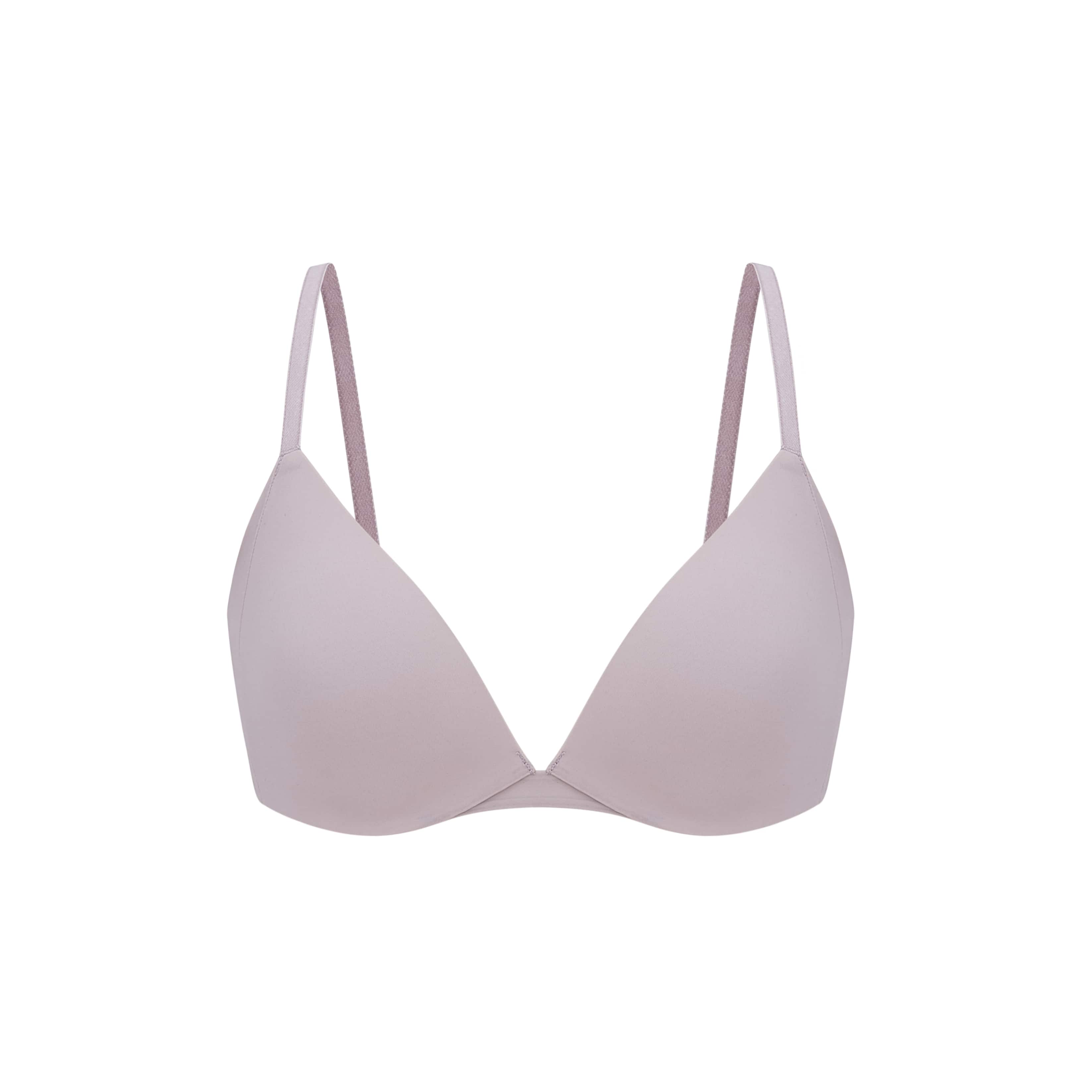 Flat lay of light purple bra.
