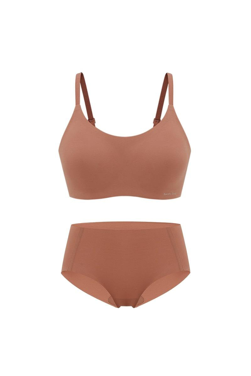rust color bra and brief