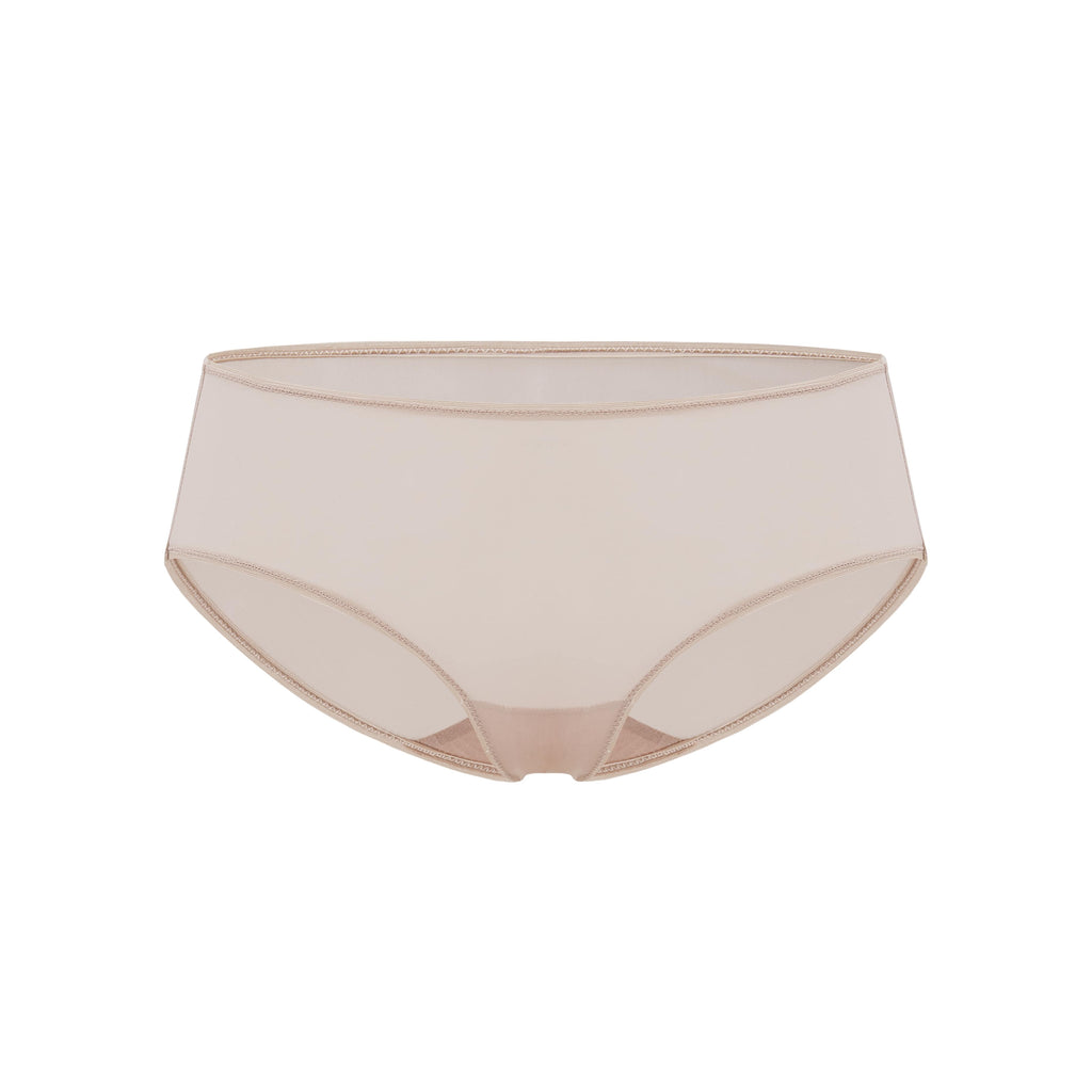 Flat lay of beige brief.
