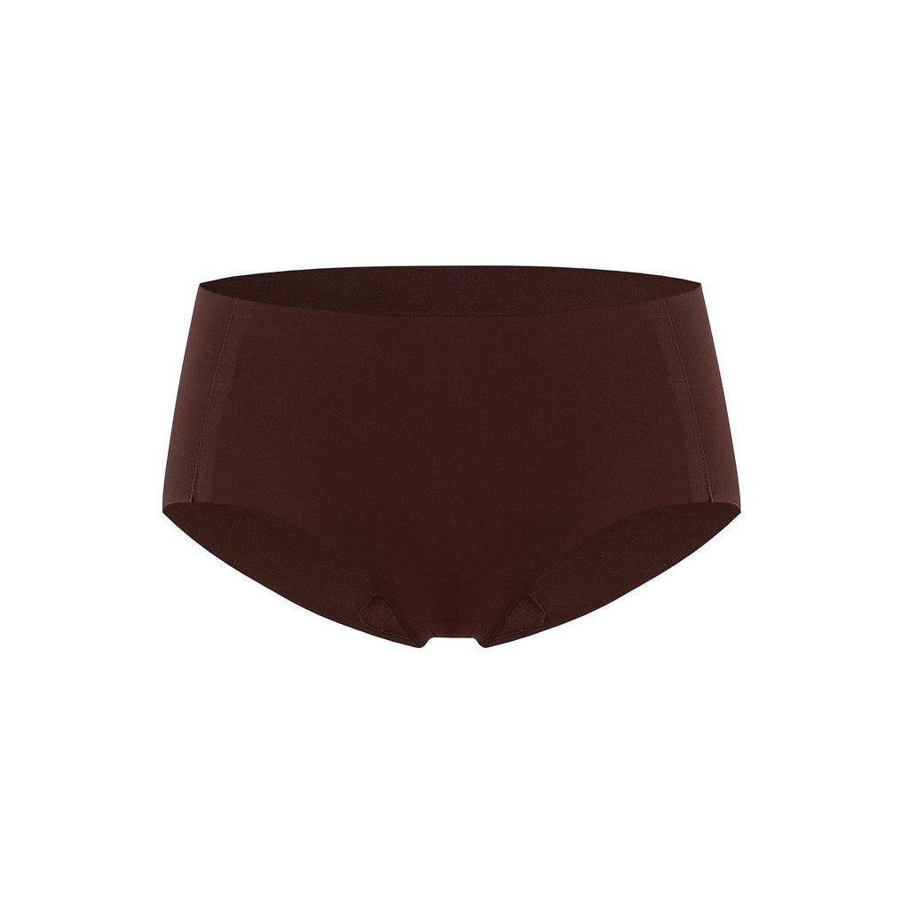 a brown underwear flat lay