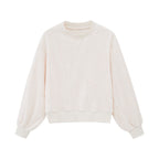 a white fleece pull over top