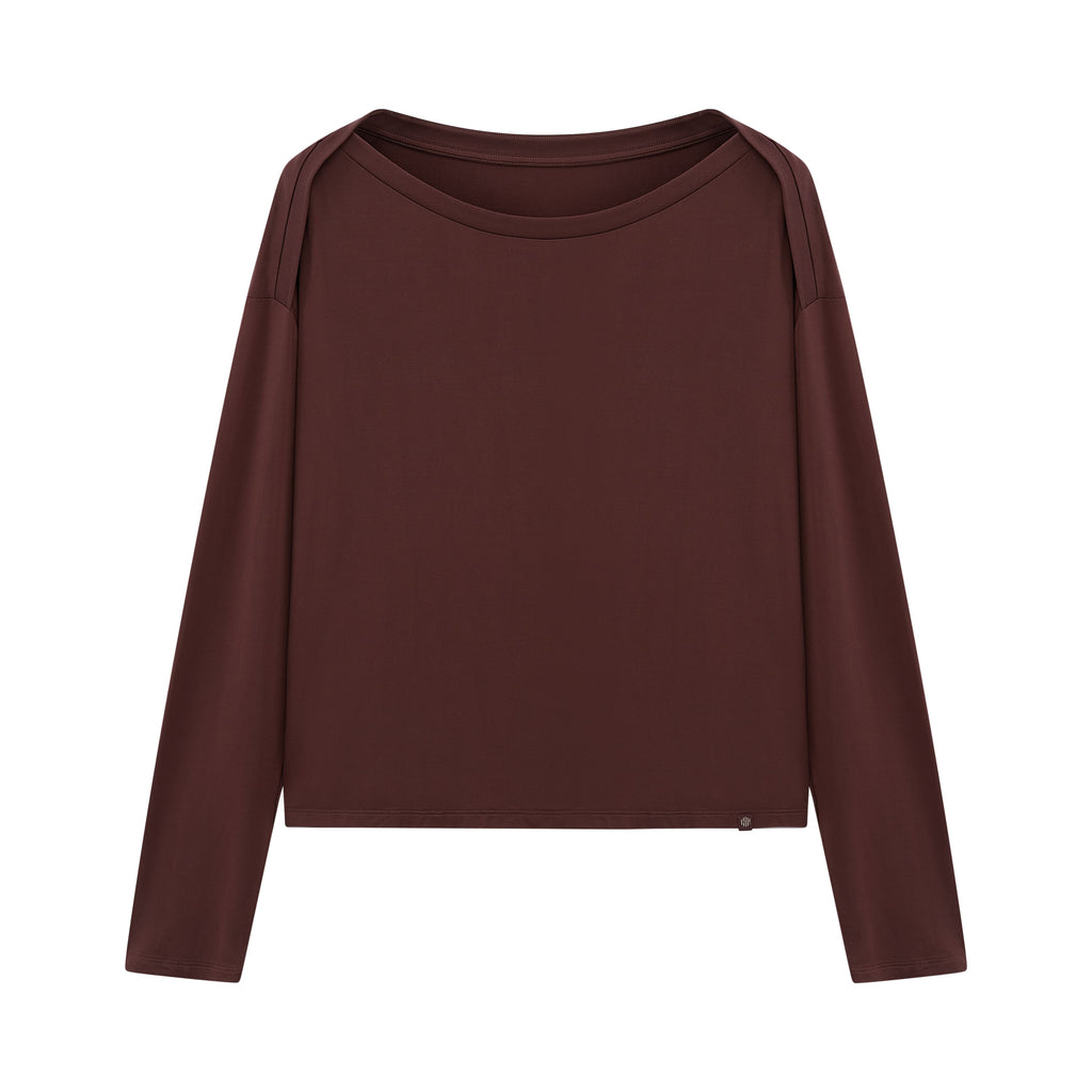 Flat lay of brown top