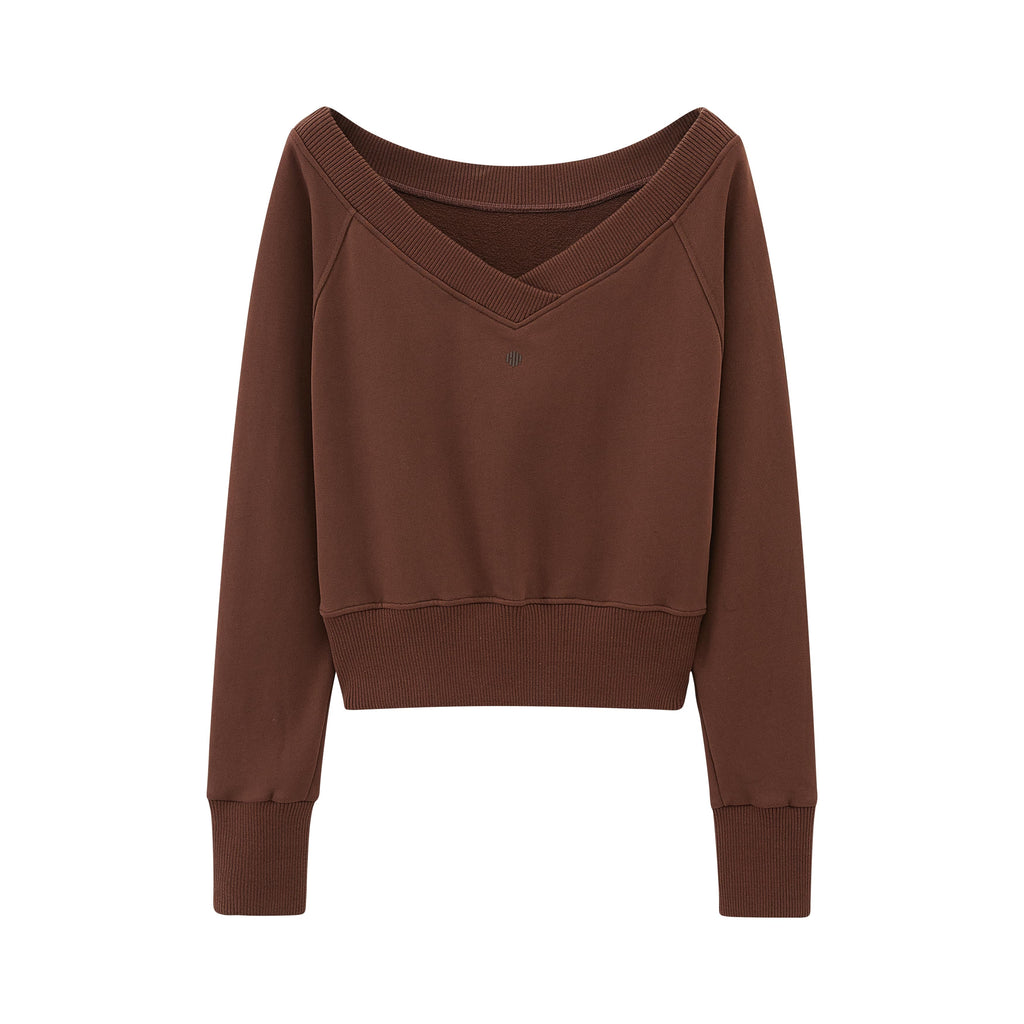 flat lay of brown top