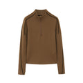 flat lay of brown active top
