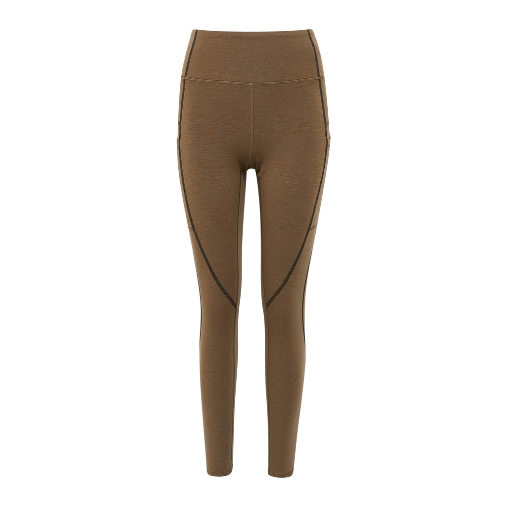 A pair of brown leggings