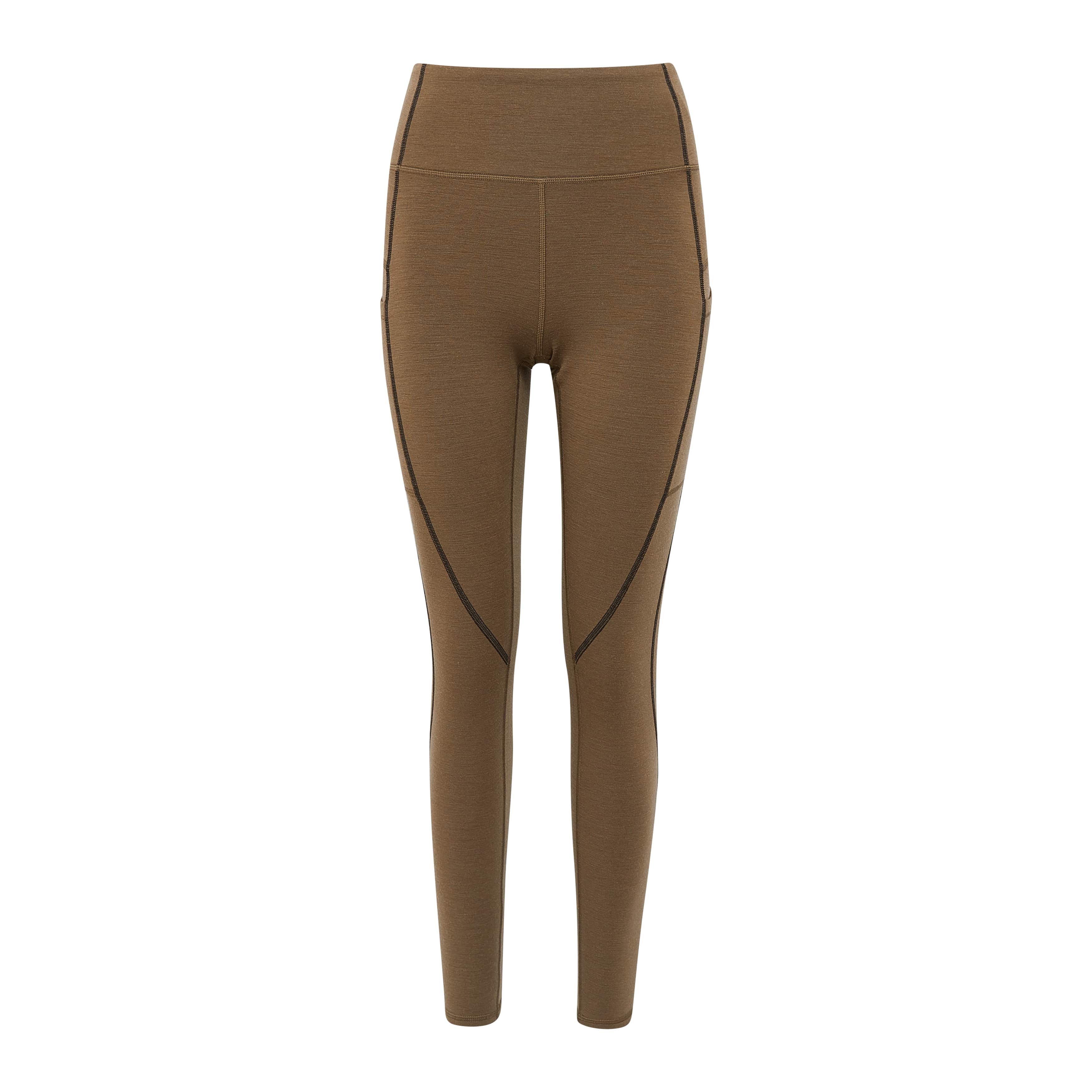 A pair of brown leggings
