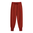flat lay of the red pants