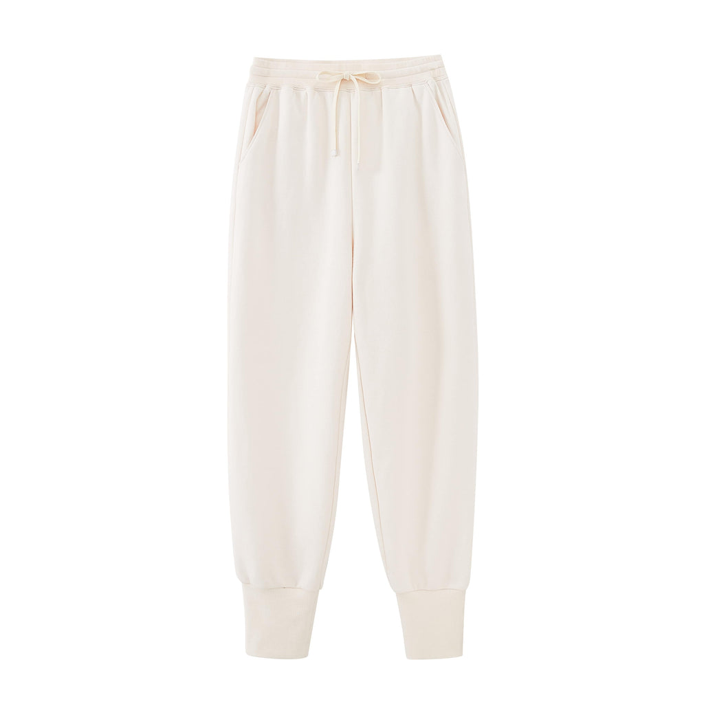 flat lay of white pants