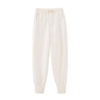 flat lay of white pants