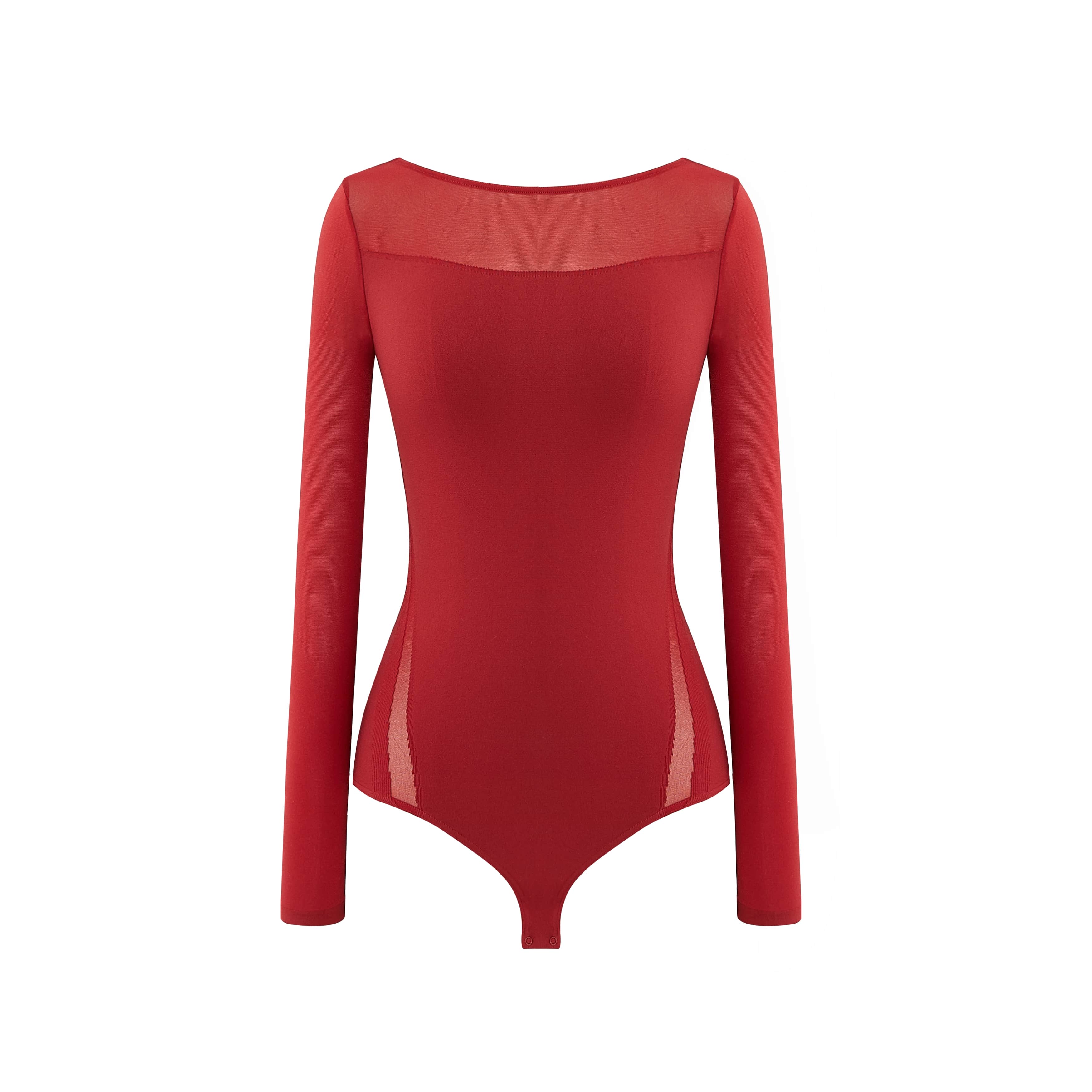Flay lay of red bodysuit