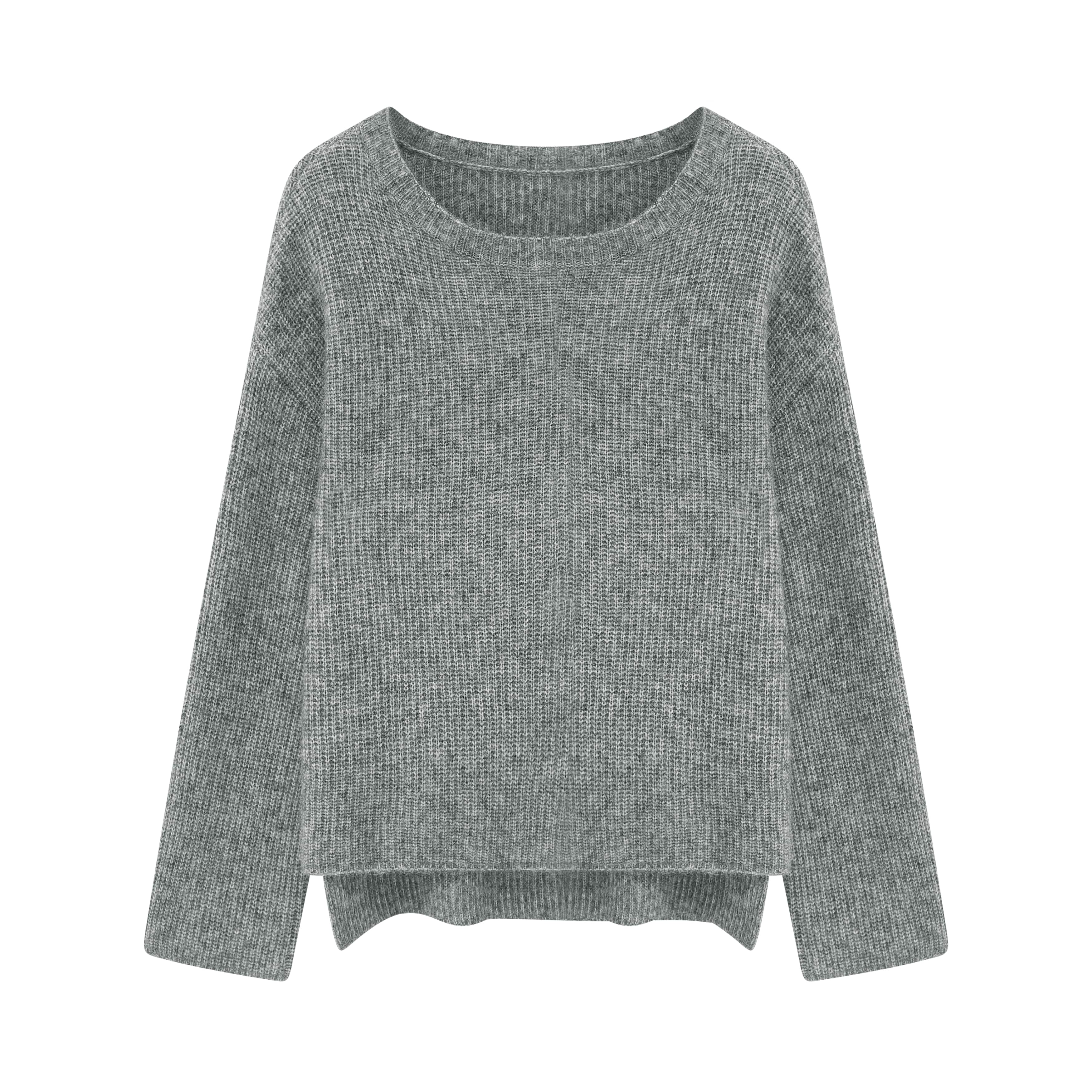 flat lay of gray sweater