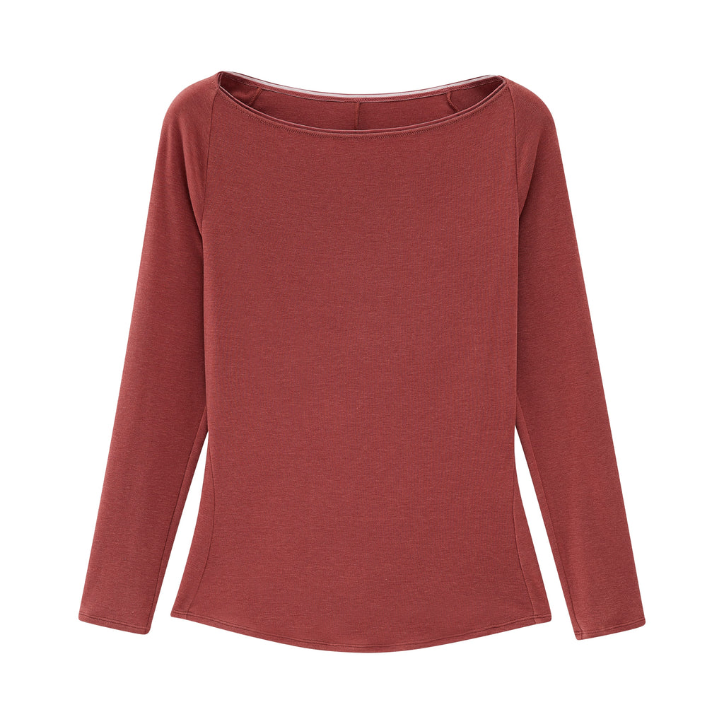 flat lay of red Cashmere Thermal Underwear Top
