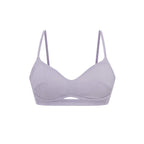 flat lay of purple bra