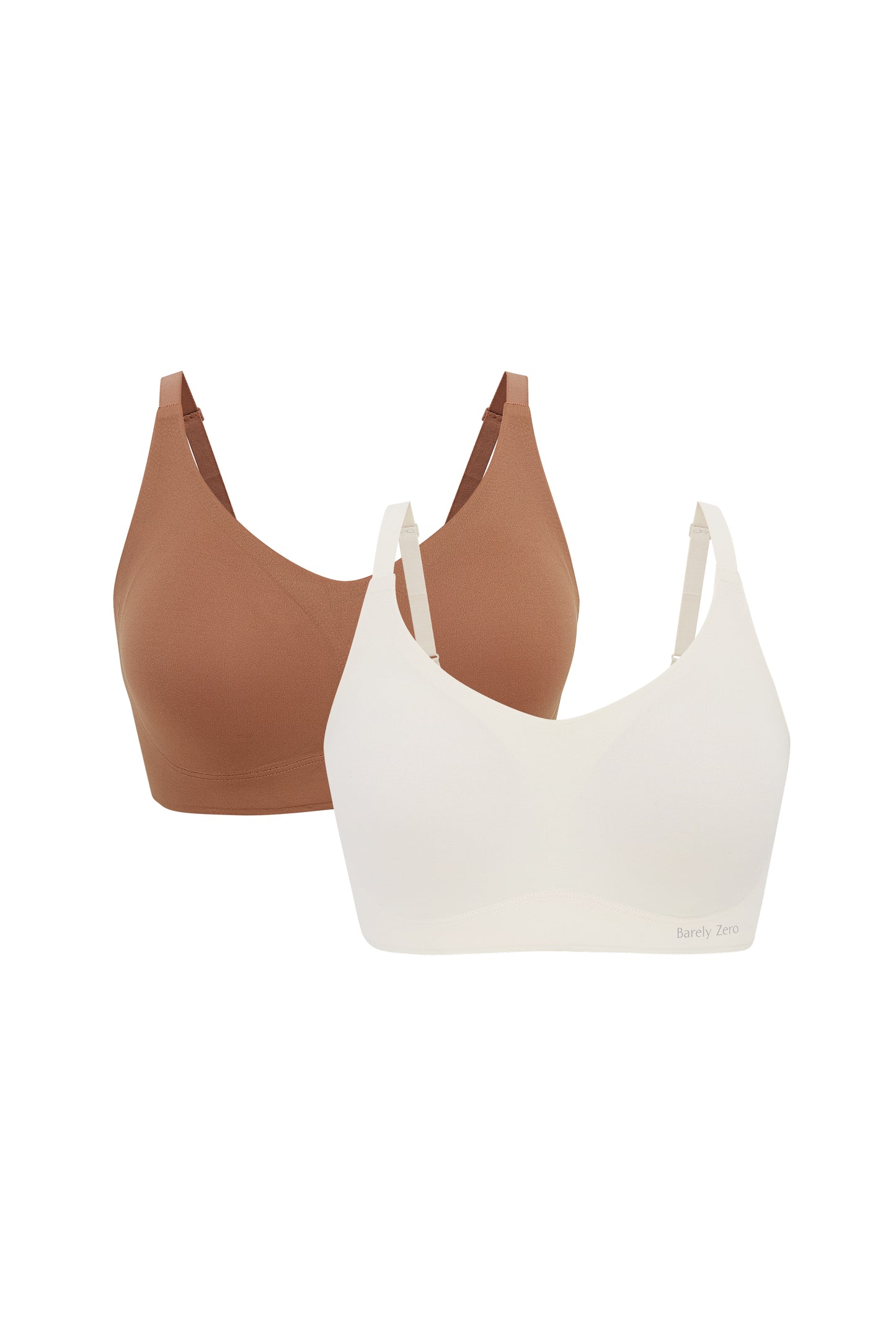 brick color bra and off white bra