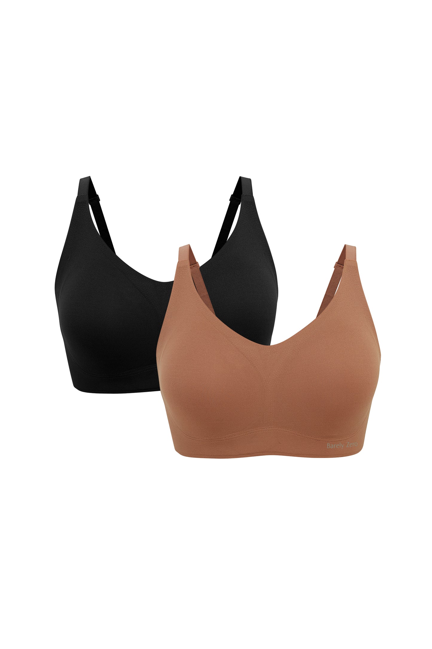 black bra and brick color bra