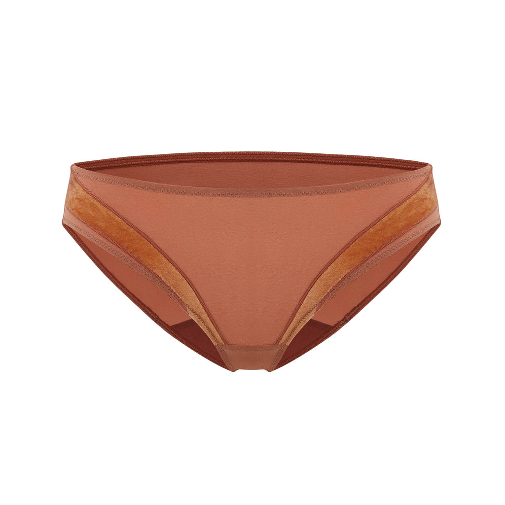 flat lay of orange brief