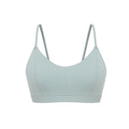 Flat lay of aqua sports bra