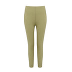 Flat lay of light green leggings