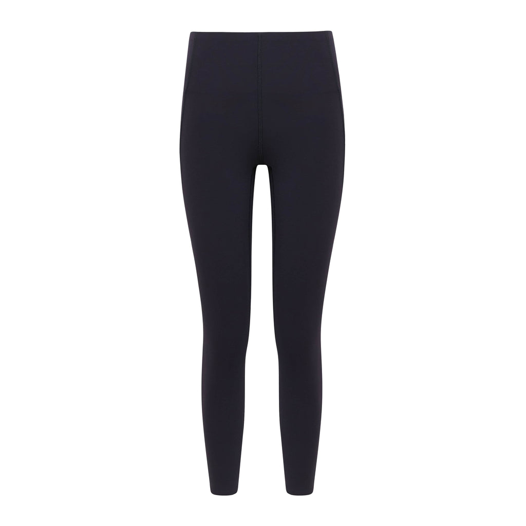 Flat lay of black leggings