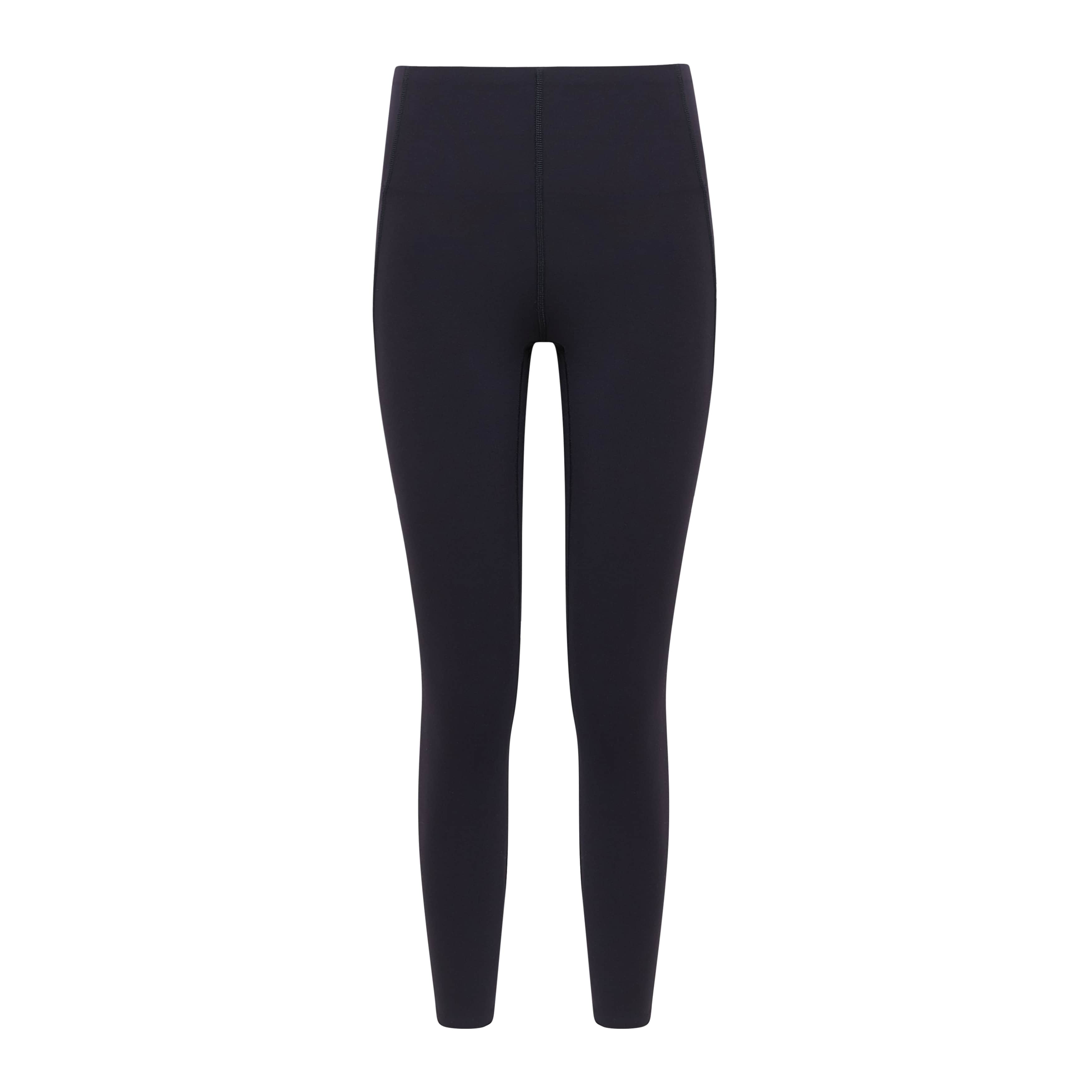 Flat lay of black leggings