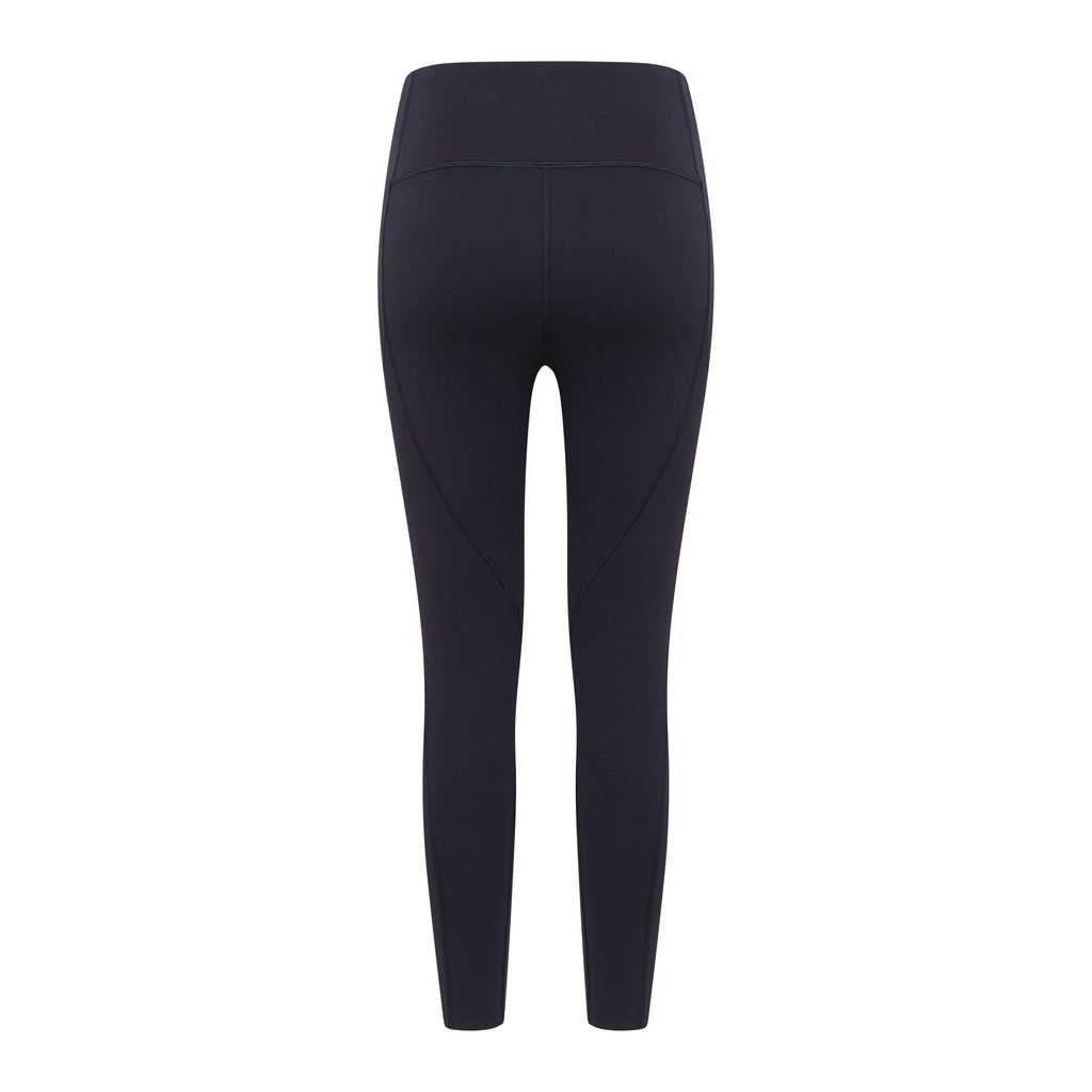 Flat lay of back of black leggings