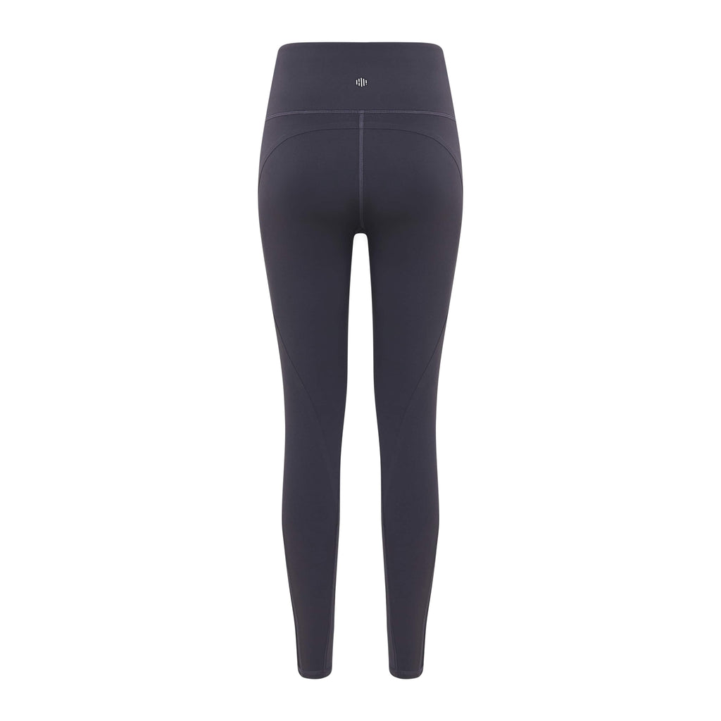 Flat lay of back of black leggings