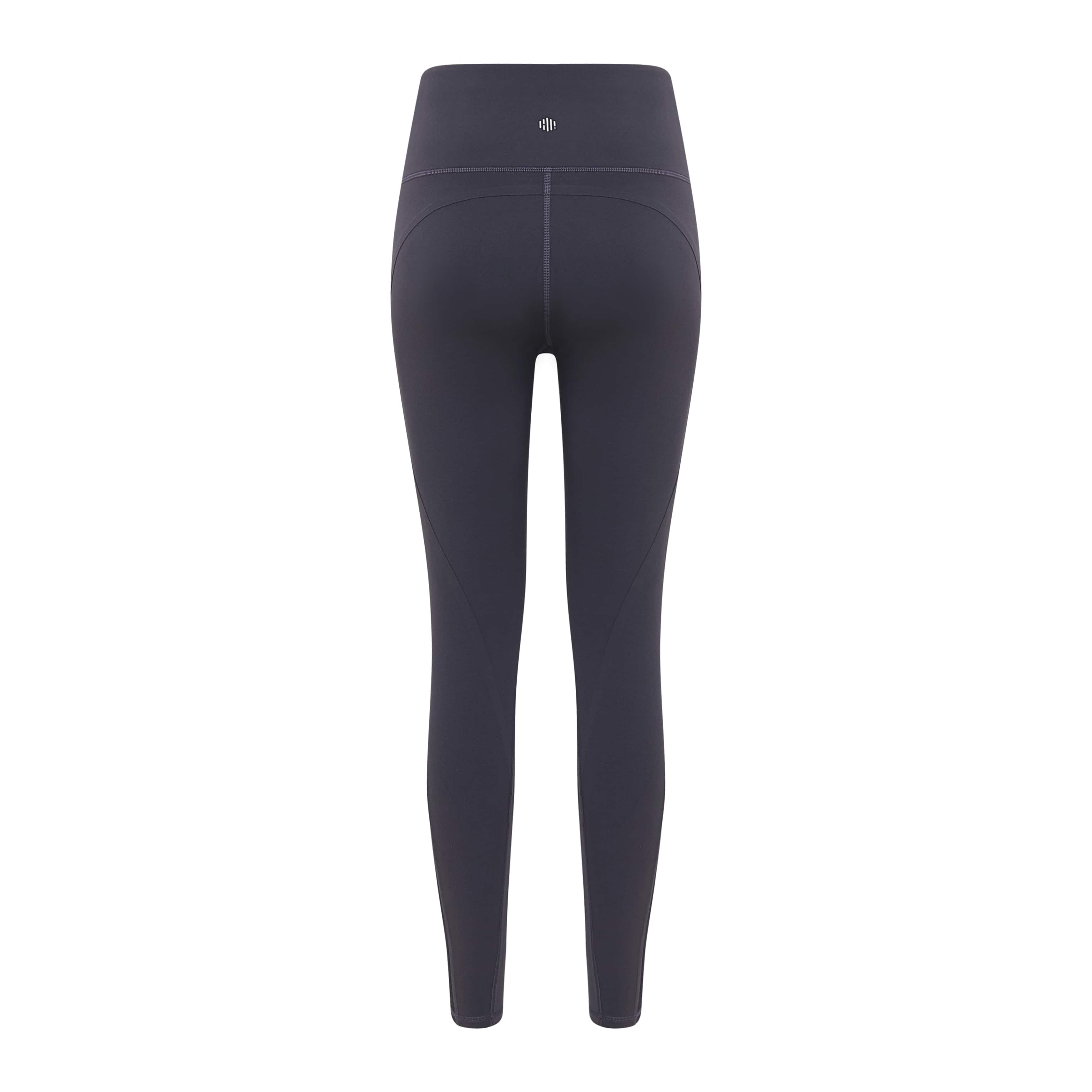 Flat lay of back of black leggings