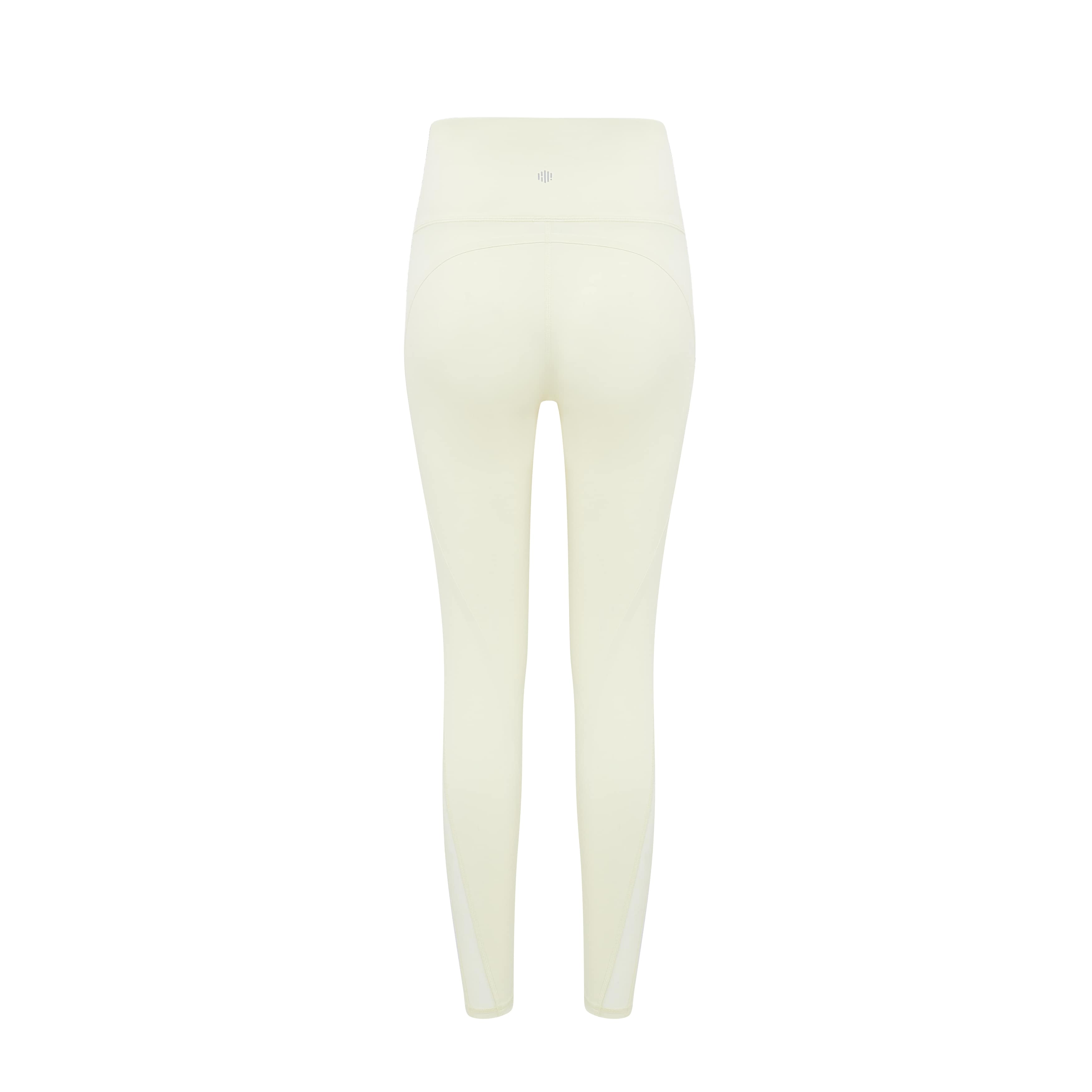 Flat lay of back of yellow leggings