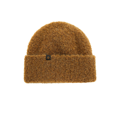 brown beanie flat lay