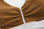 close up of the olive green sports bra