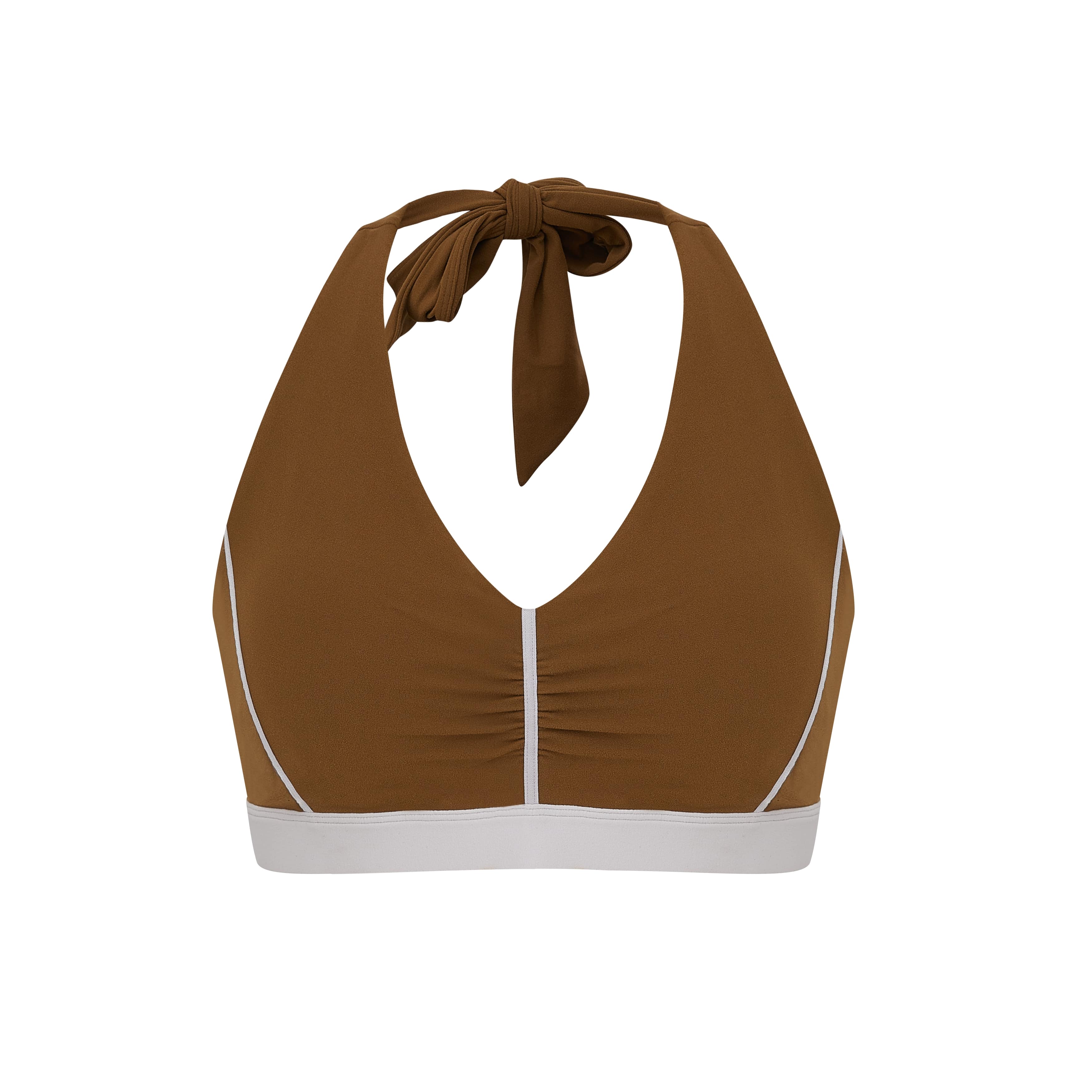 an olive green sports bra