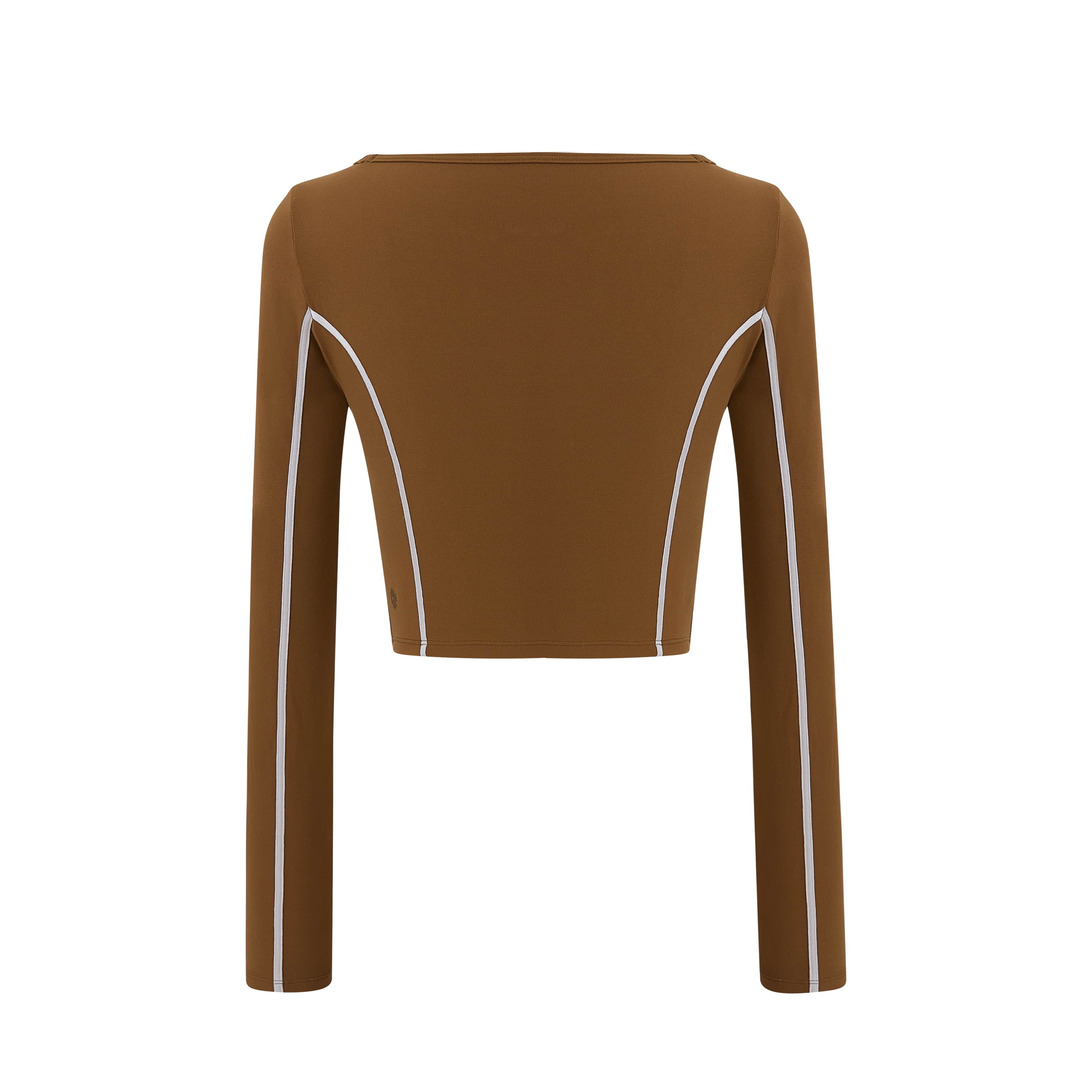 back of the olive green U-Neck Long Sleeve Top