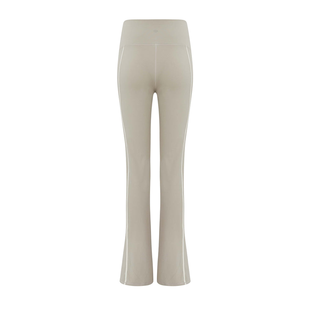 a grey flare leggings from back