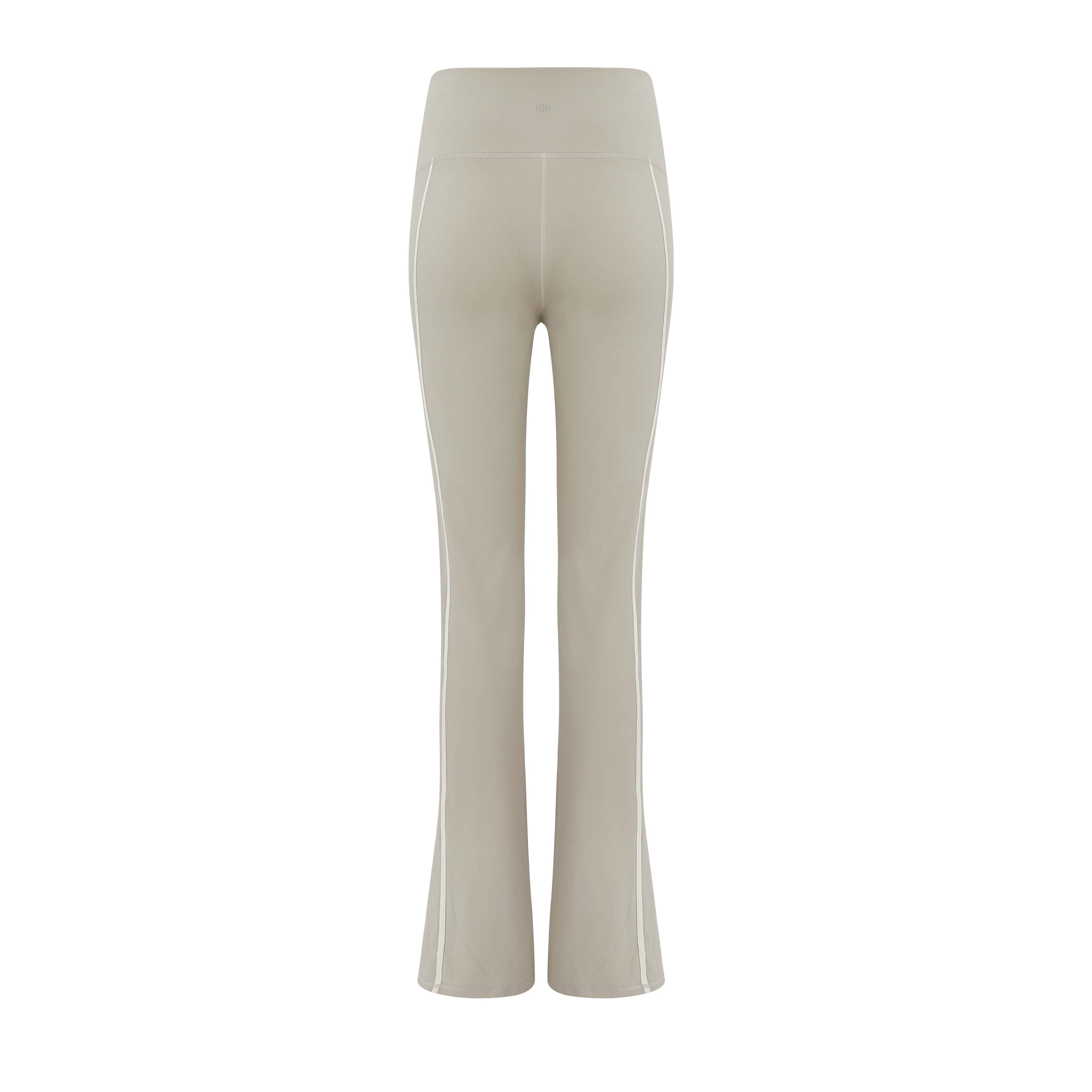 a grey flare leggings from back