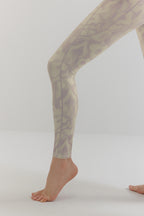 a purple and white patterned leggings.