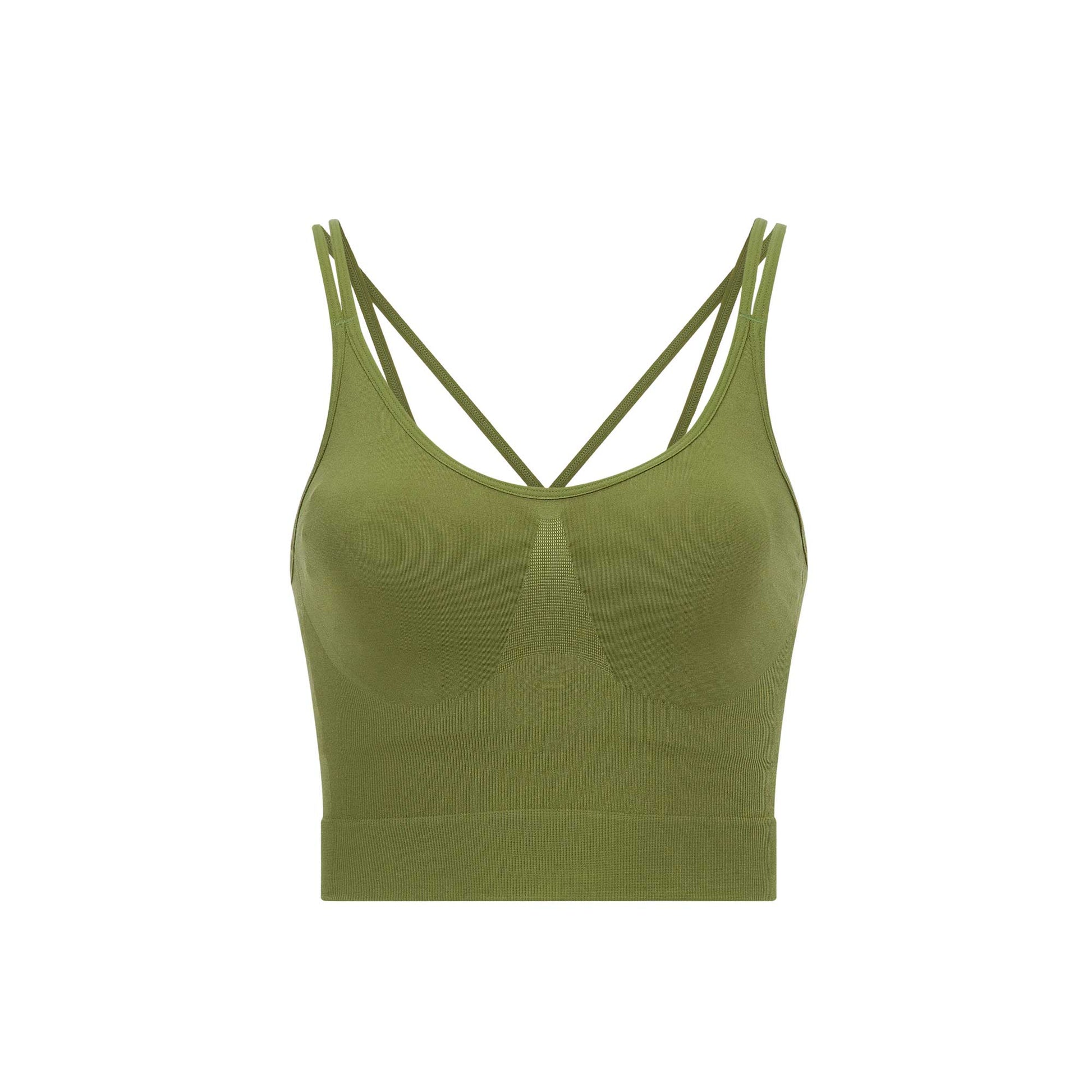 Women's Seamless Medium Support High-neck Longline Sports Bra - All In  Motion™ Green Xs : Target
