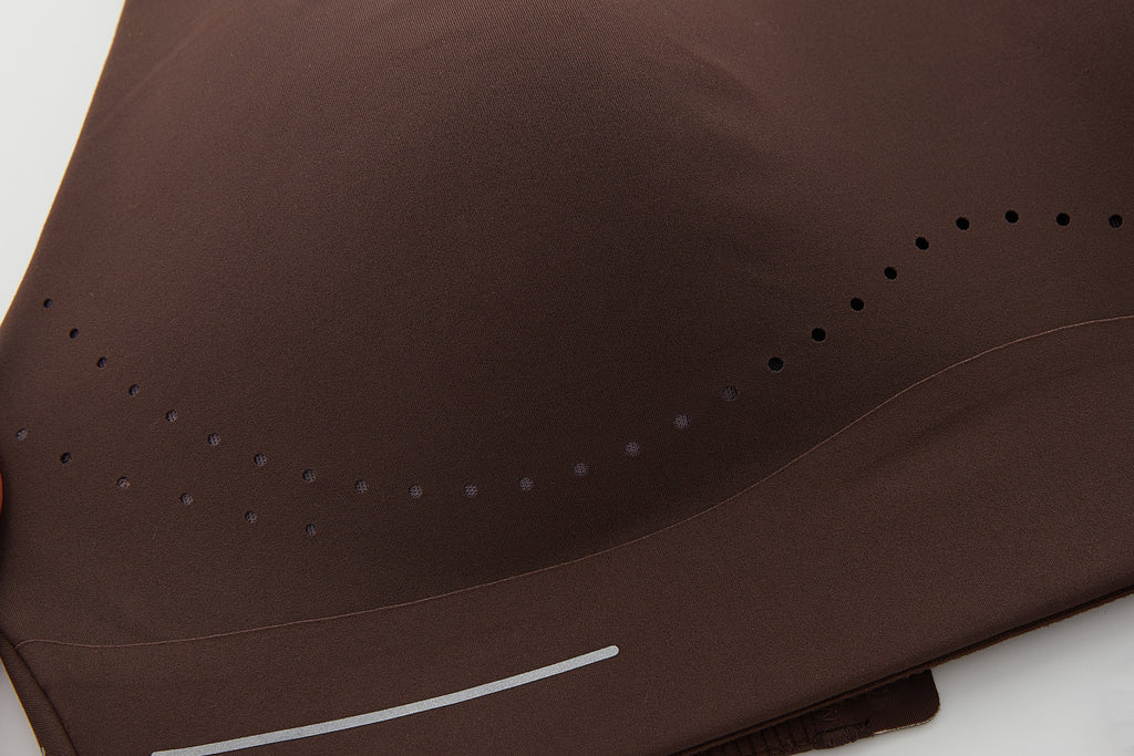 close up of details of brown sports bra