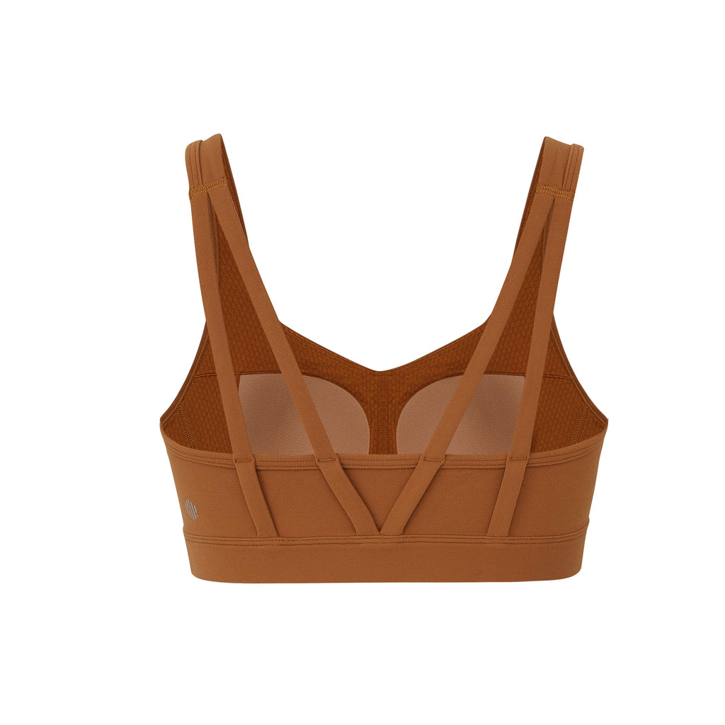 back of yellow sports bra