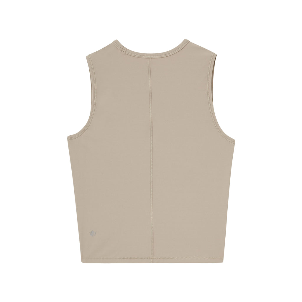 a grey tank from back