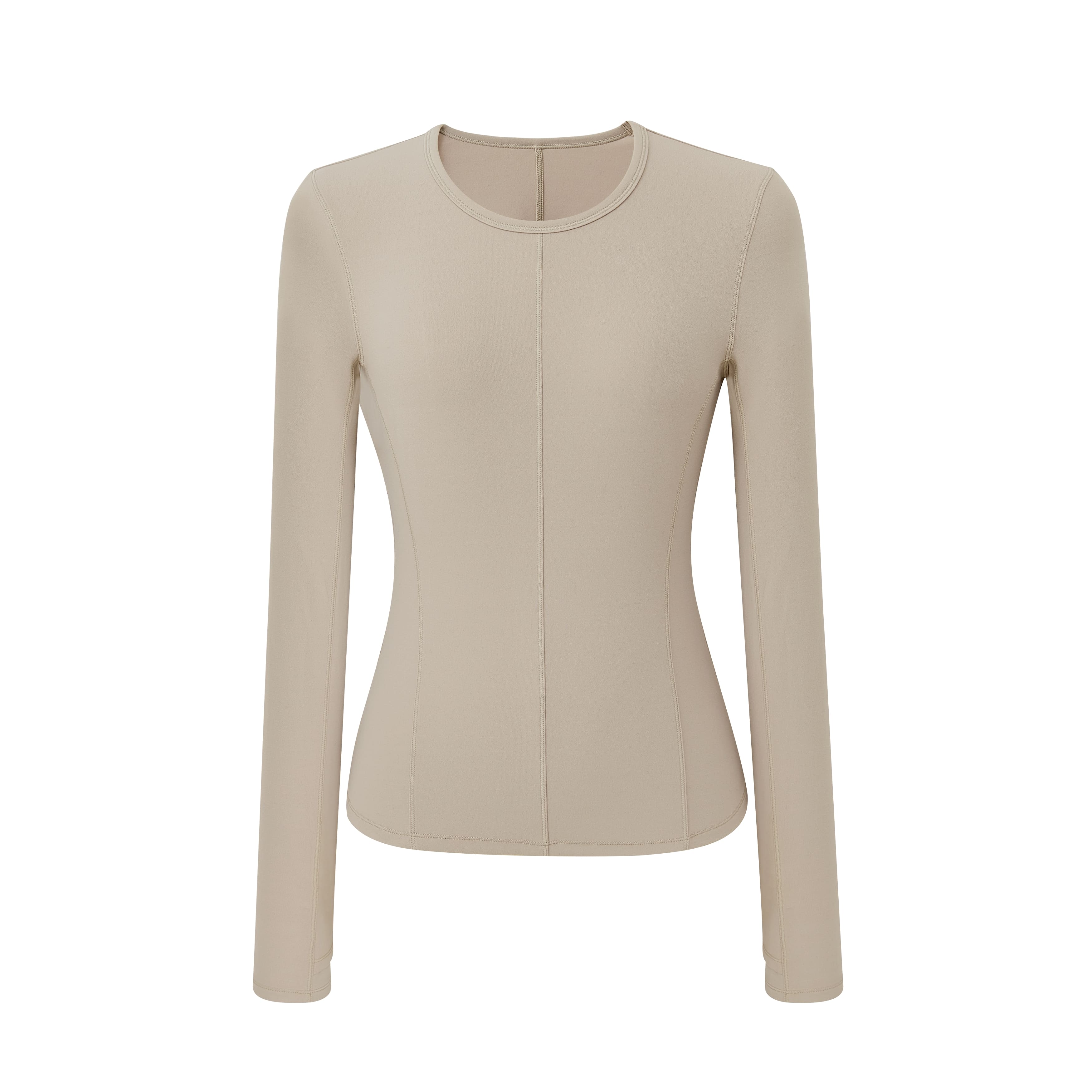 a grey mousse long sleeve sports top